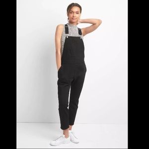 Gab black denim bib overalls
